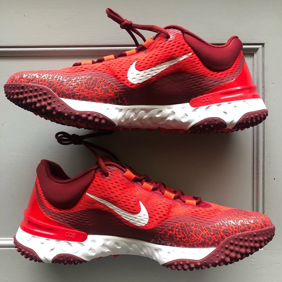 Nike Alpha Huarache Elite 4 TF Turf Hyper Red baseball shoes - Picture 3 of 10